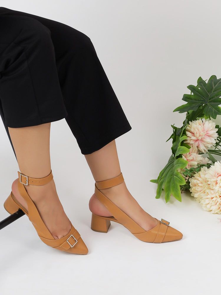 T.ELEVEN Jessica Women Block Tan Closed Sandal Heels-picture-39