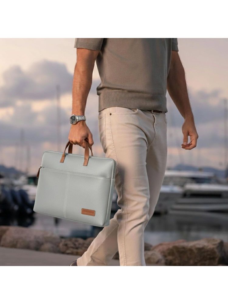 Giordano Unisex 15 Inch PU Leather Laptop Bag - Grey-picture-33