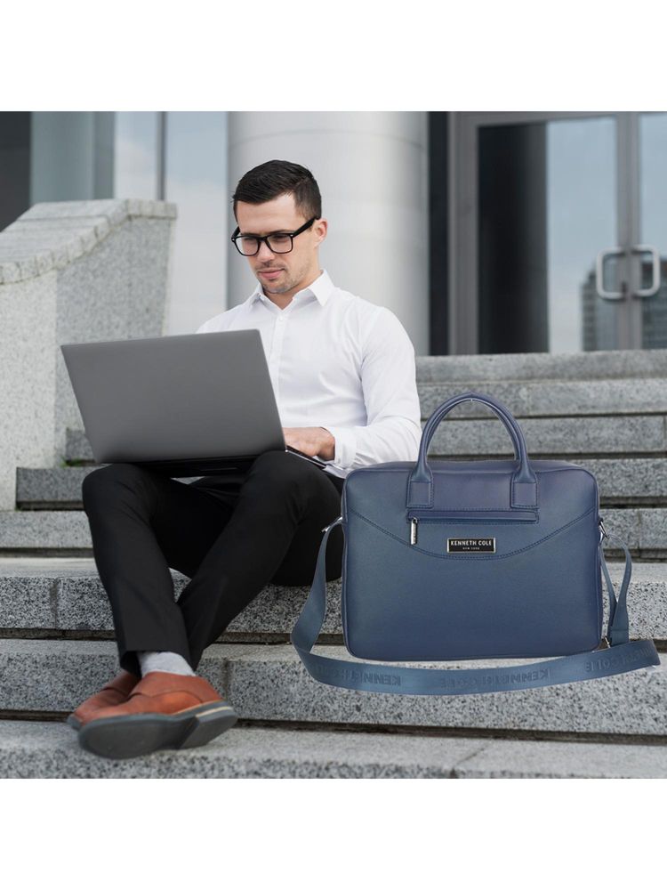 kenneth cole accessories Kenneth Cole Unisex Professional 15 Inch Laptop Bag With Detachable Strap - Navy Blue-picture-51