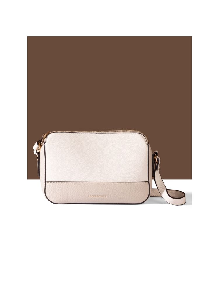 Accessorize London Women Cream Colorblock Sling Bag-image-45