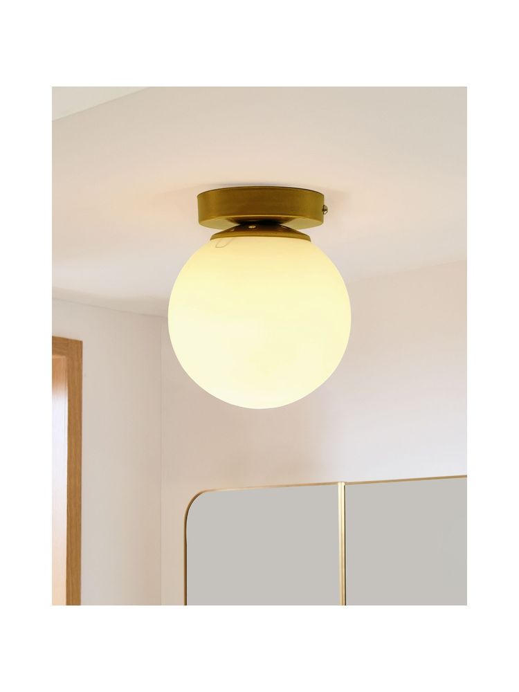 Homesake Mid Century Flush Mount Ceiling Light, White-image-7