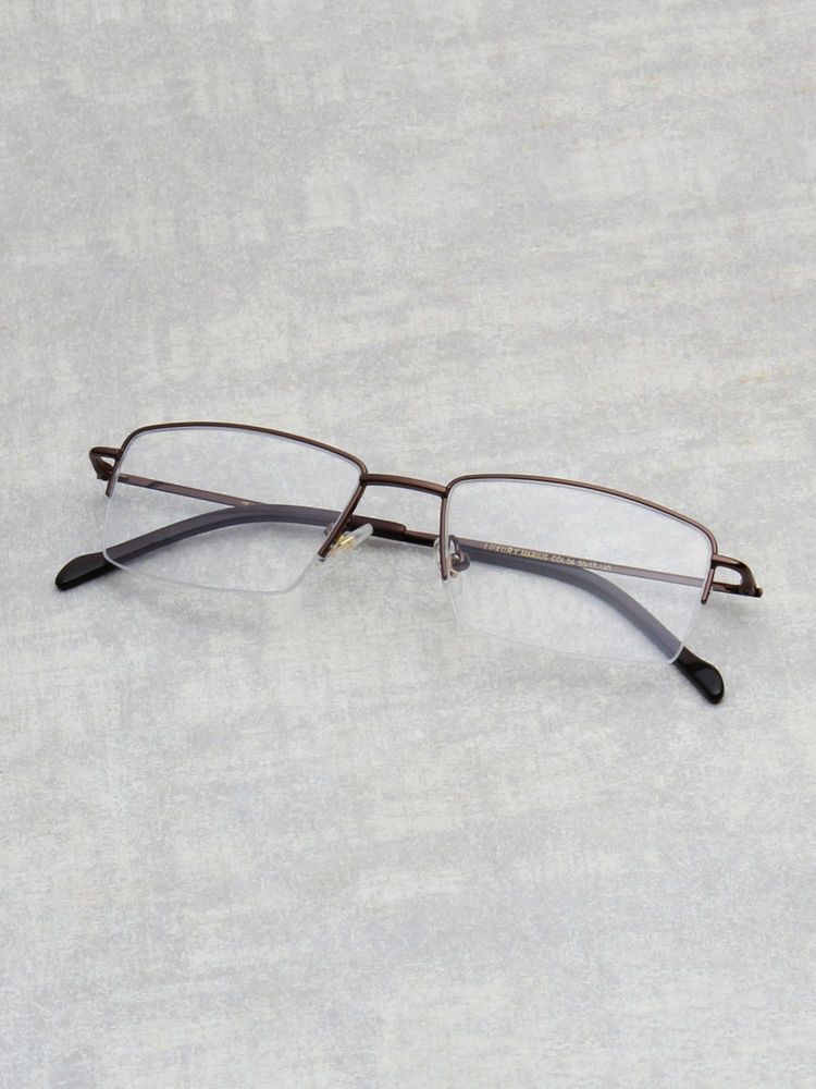 TED SMITH Unisex Brown Half Rim Rectangle Frame (50)-picture-29