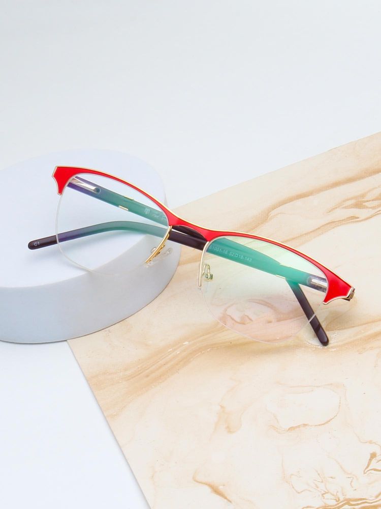 TED SMITH Women Red Half Rim Cat Eye Frame (52)-image-29