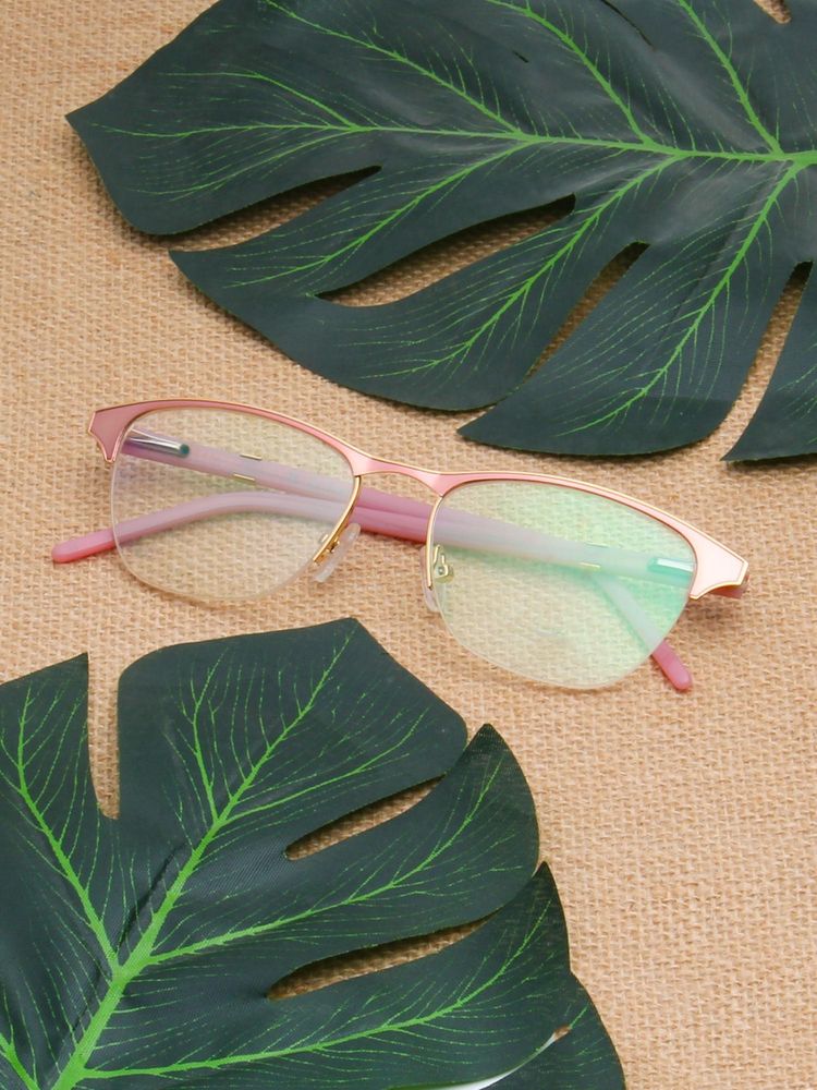 TED SMITH Women Pink Half Rim Cat Eye Frame (52)-picture-29