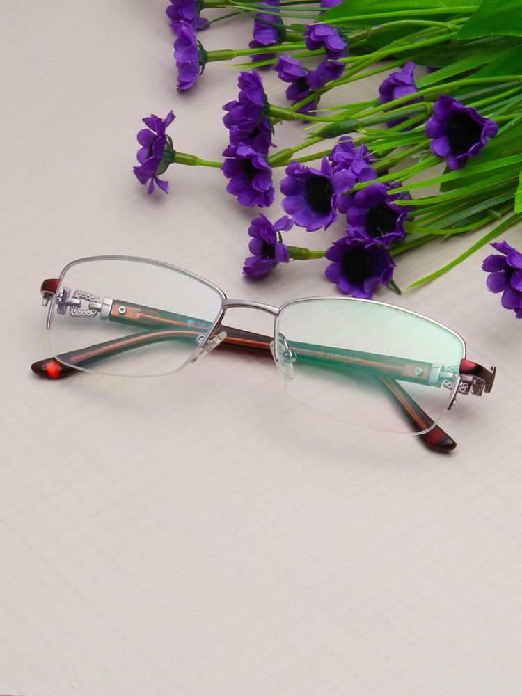 TED SMITH Women Silver Half Rim Rectangle Frame (53)-picture-46