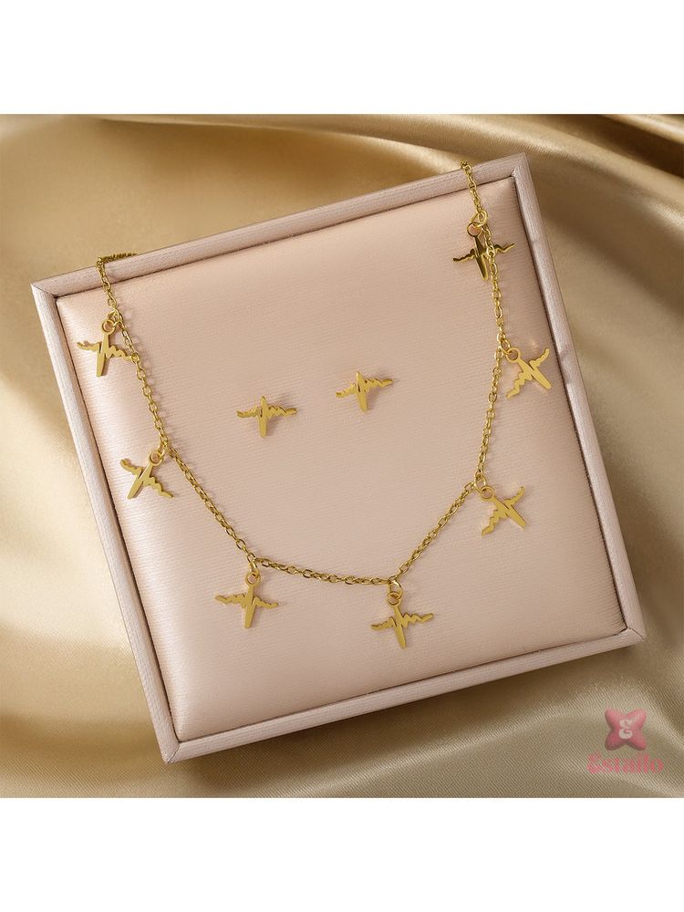 ESTAILO FASHION Moonlit Aura Charm Necklace Gold-image-40