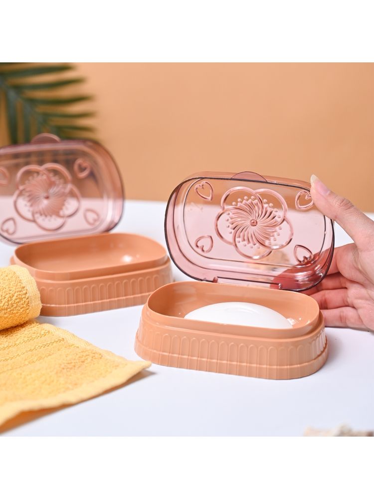Voncasa Plastic Peach Dish Holders Pack of 2-image-9