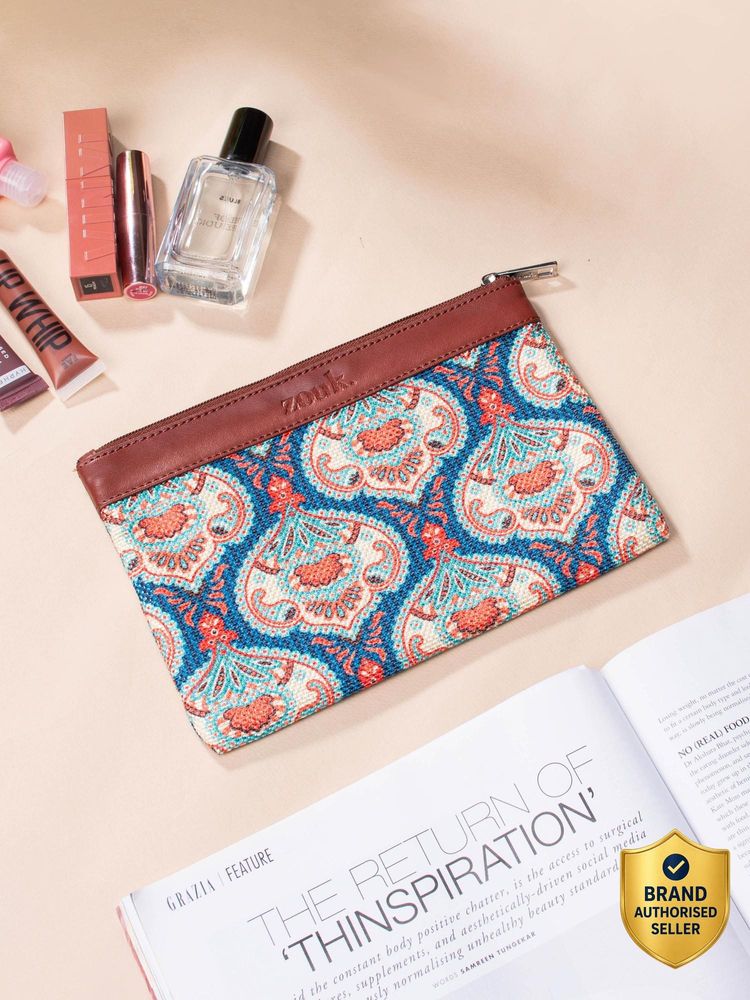 Zouk Kovil Blue Vegan Leather Utility Pouch-picture-16