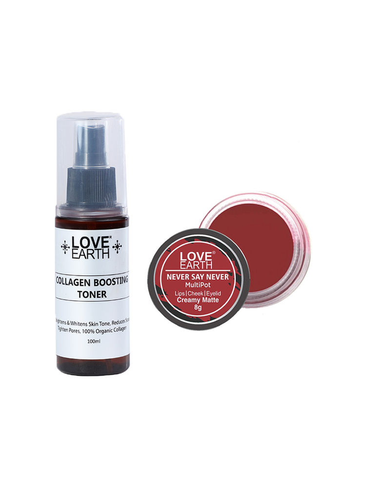 Love Earth Lip Tint & Cheek Tint Never Say Never + Collagen Boosting Toner-picture-20