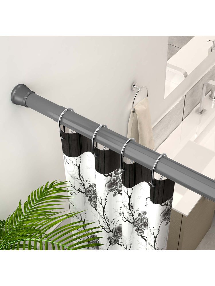 Story@Home Grey Metal Shower Curtain Rod-image-5
