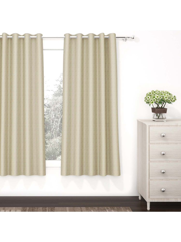 Story@Home Beige Cream Polyester Blackout Door Curtain-image-1
