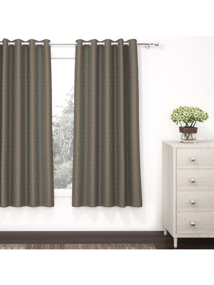 Story@Home Dark Taupe Polyester Blackout Door Curtain-image-49