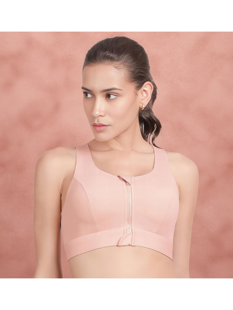Shyaway Ballet Slipper Front Zipper High Impact Sports Bra-image-1