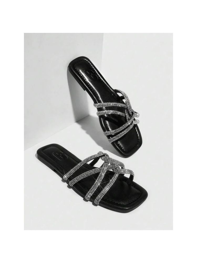 Toprico Making Moves Embellished Black Flats