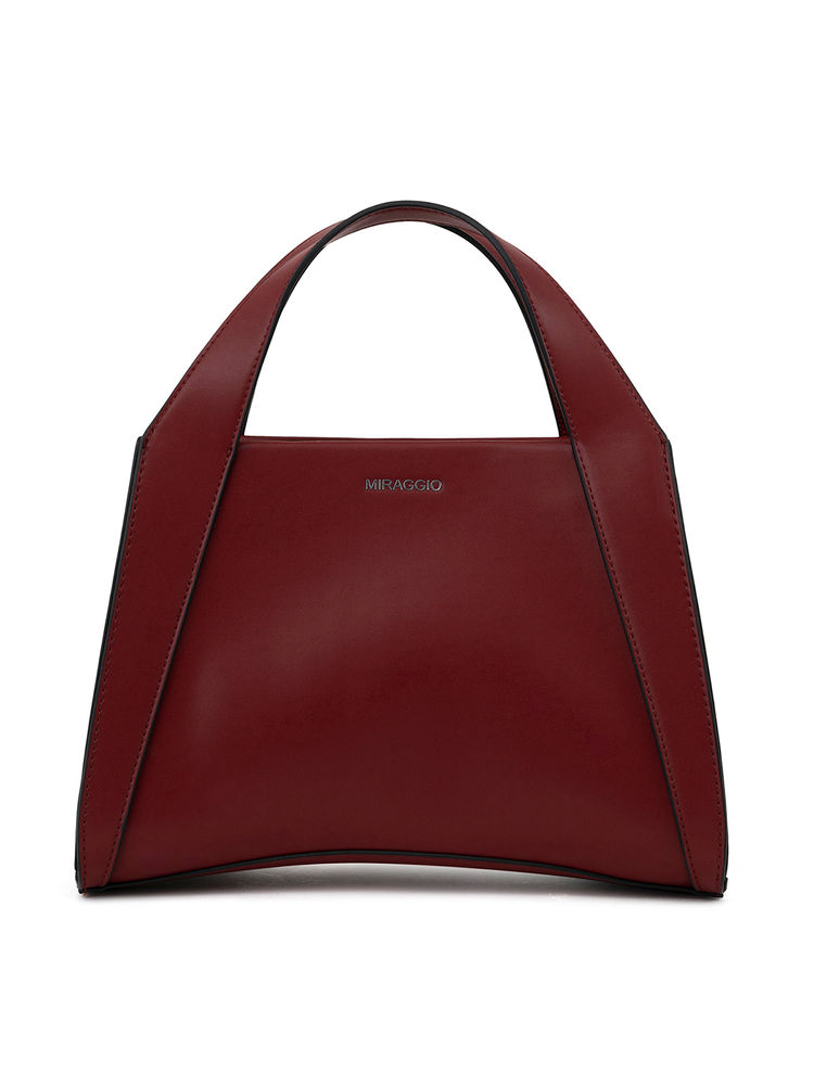 MIRAGGIO Purple Risa Top Handle Bag