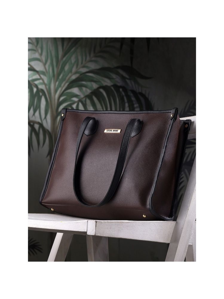 Legal Bribe Women Textured Brown Tote Bag-picture-18