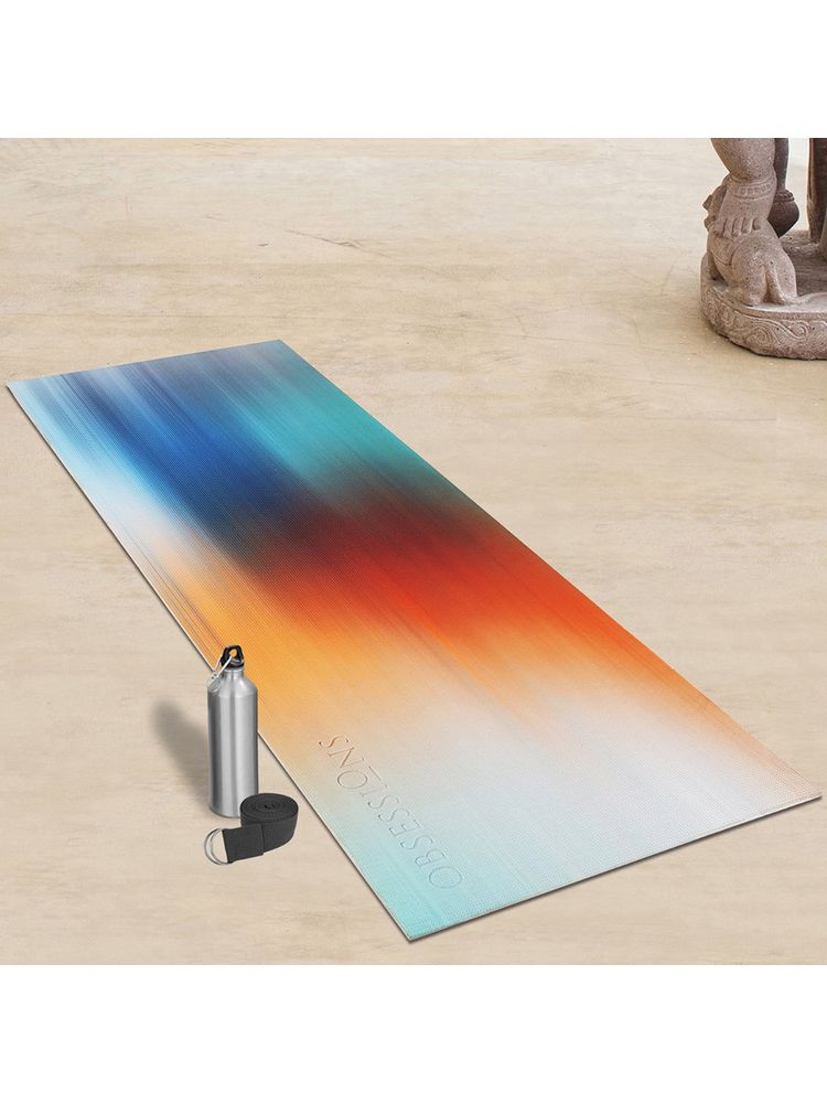 OBSESSIONS Printed Yoga Mat with Carrying Strap Multi-Color-picture-13