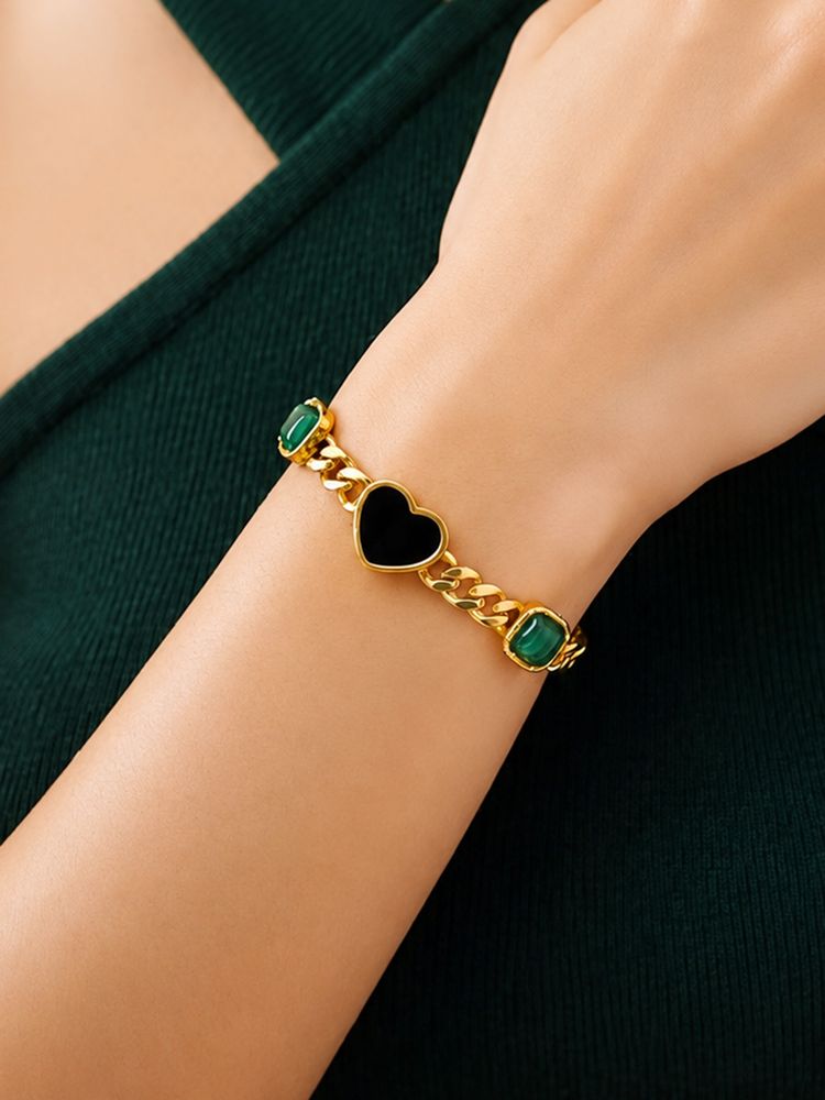 ARTKLIM Heart Charm Gold Anti-Tarnish Bracelet-picture-32