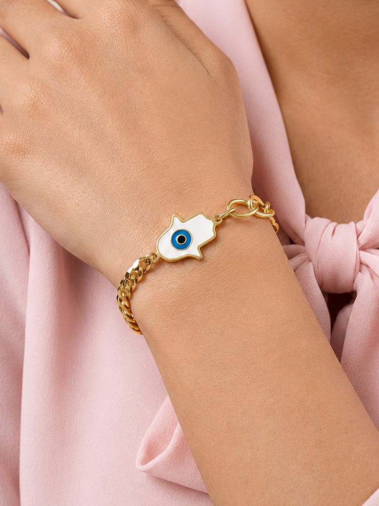 ARTKLIM Hamsa Evil Eye Gold Charm Anti-Tarnish Bracelet-picture-48