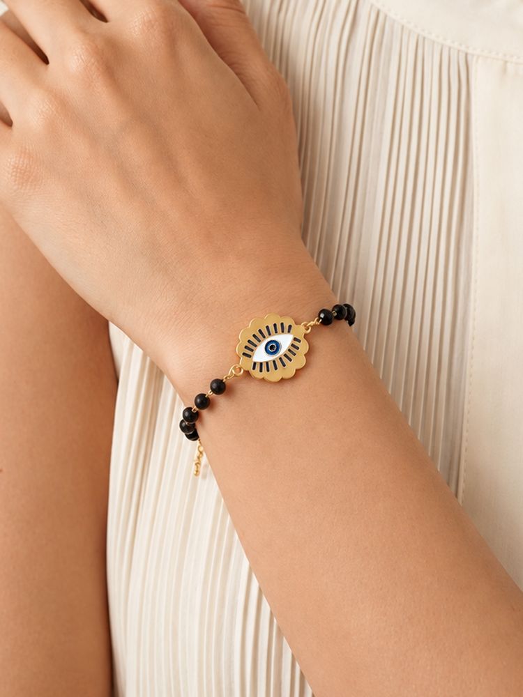 ARTKLIM Floral Evil Eye Gold Bracelet Anti-Tarnish Bracelet-picture-30