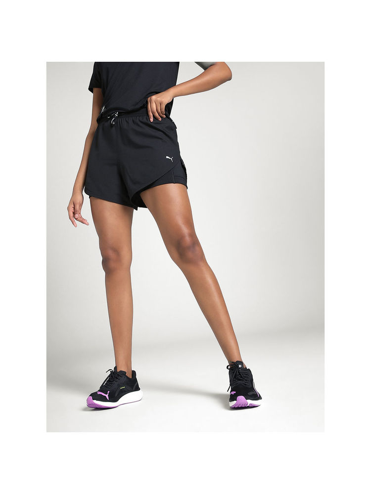 Puma Run Ultraweave 2-In-1 Women 4" Running Black Shorts-picture-11