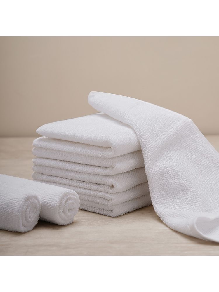 Pure Home + Living Set of 8 White Cotton Face Towel-picture-20