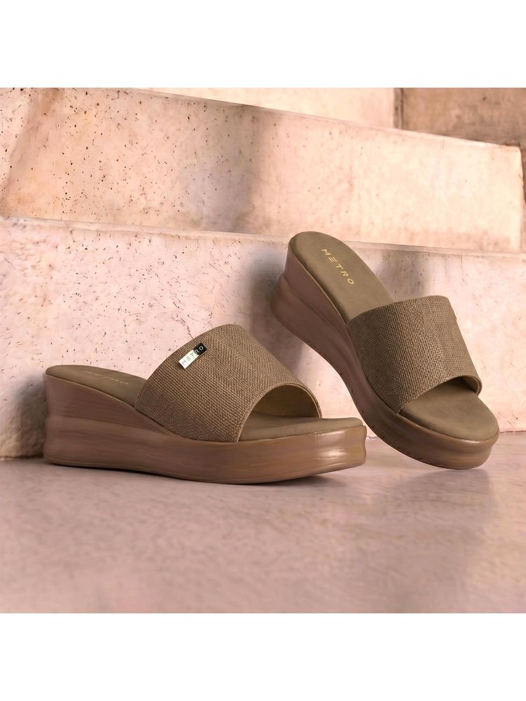 Metro Women Beige Wedges Heels-image-45