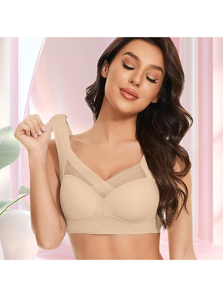 BRACHY Women Beige Wirefree Comfortable Padded Lift Push Up Pullover Bra