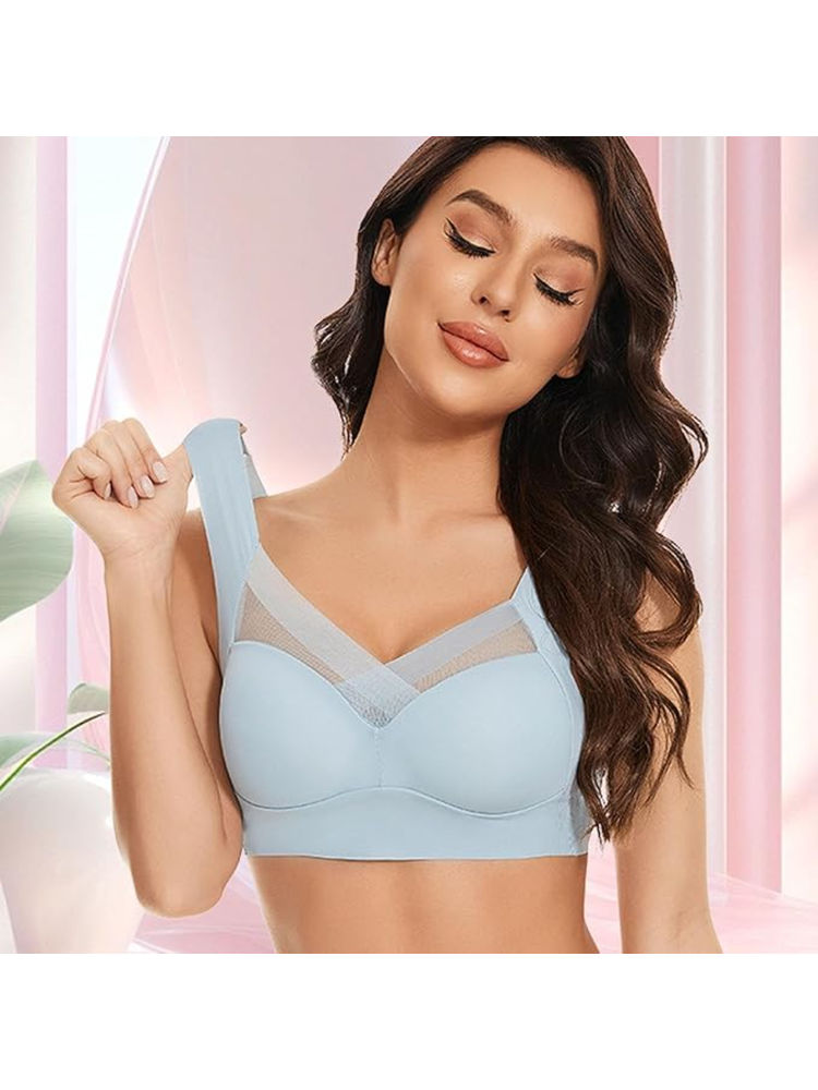 BRACHY Women Blue Wirefree Comfortable Padded Lift Push Up Pullover Bra-picture-36