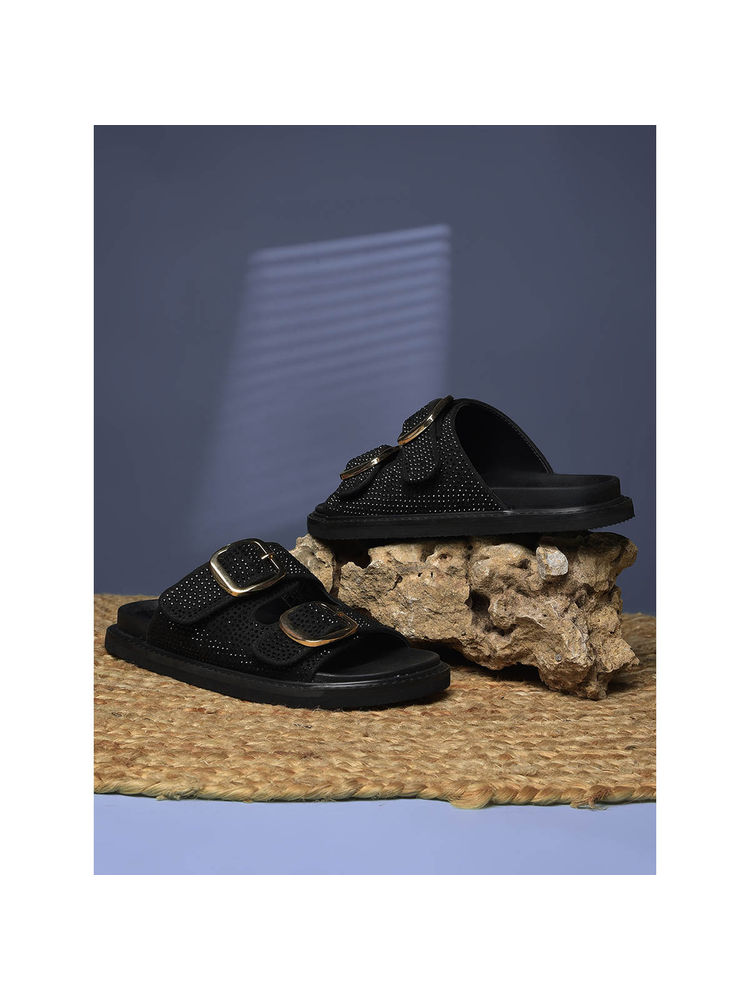 Bata Women Black Sandals-image-7