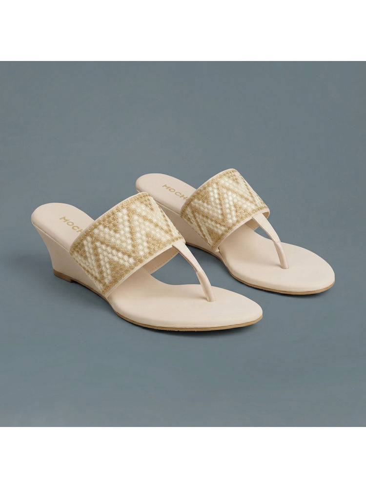 Mochi WoMen's Beige Wedge Heels-picture-12