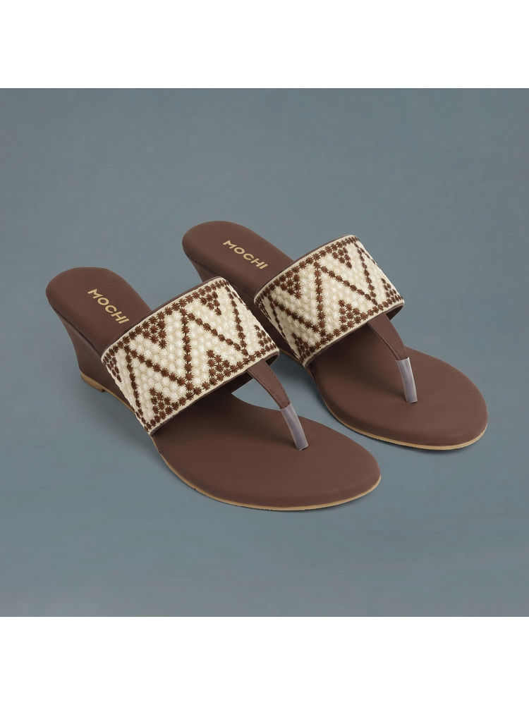 Mochi WoMen's Brown Wedge Heels-picture-21
