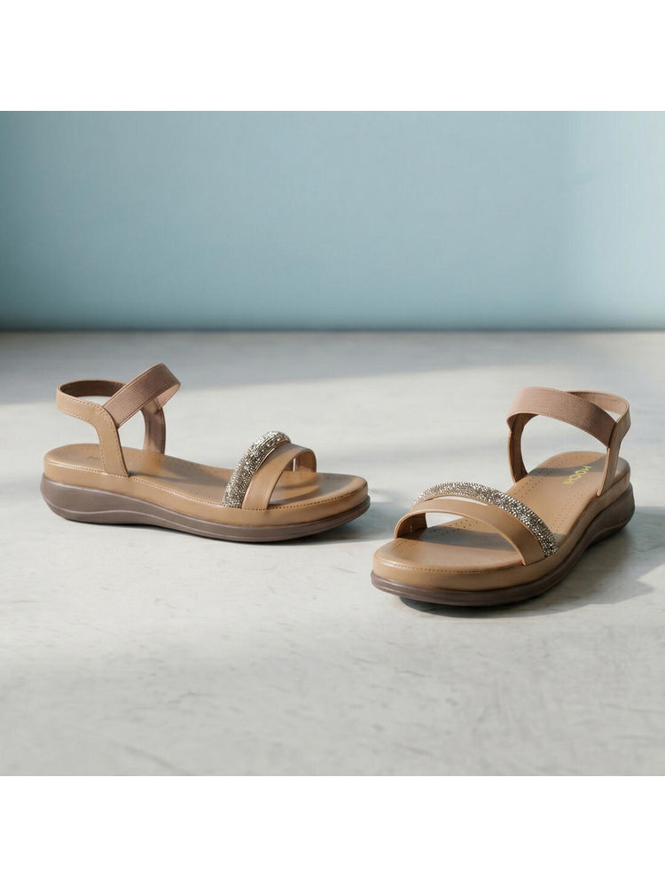 Mochi WoMen's Beige Synthetic Casual Sandals-picture-11