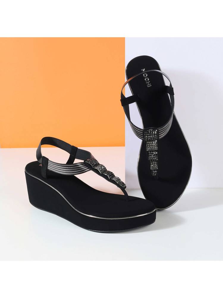 Mochi WoMen's Black Casual Wedge Heels-picture-40