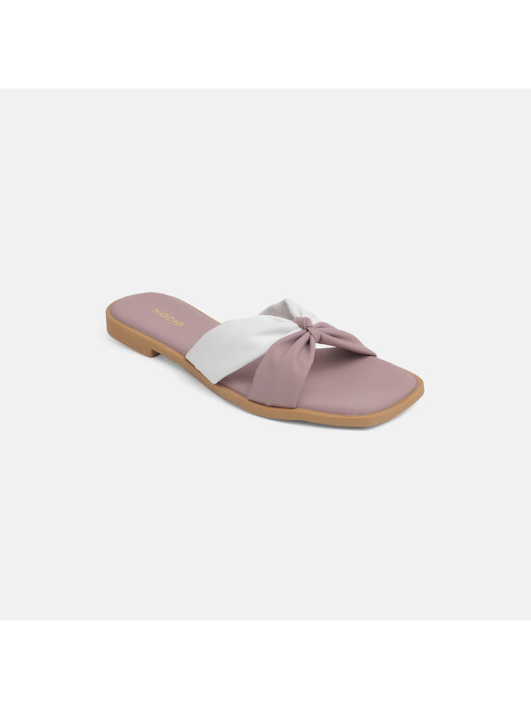 Mochi WoMen's Pink Open Toe Flats-picture-35
