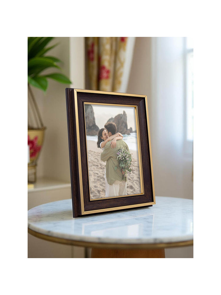 Golden Peacock Elegant Dark Brown & Gold Tabletop Photo Frame-image-39