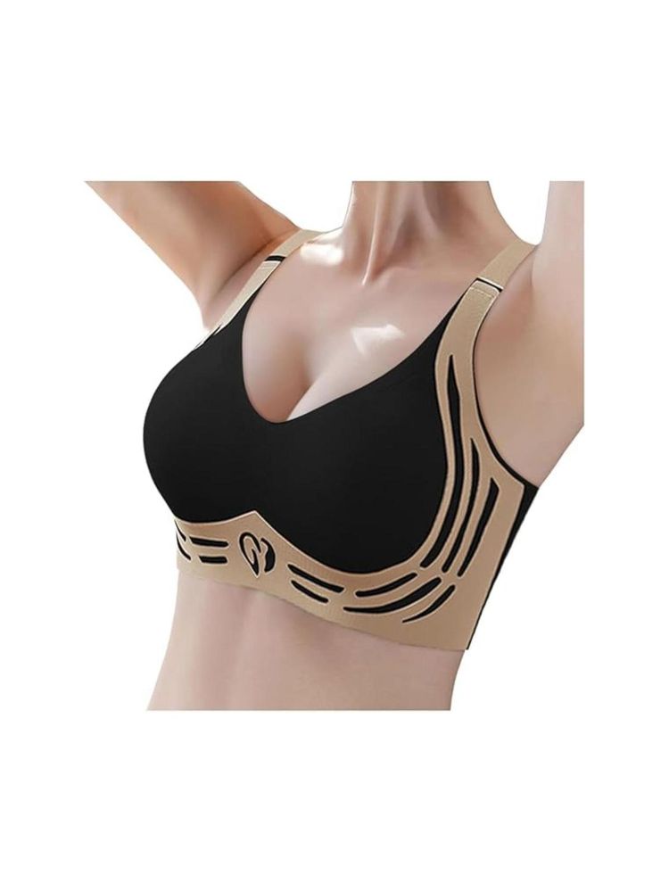BRACHY Black Plus Size Padded Light Support Wireless Bra