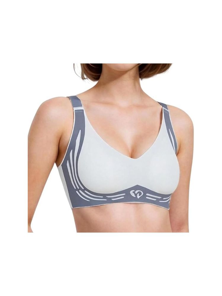 BRACHY Grey Plus Size Padded Light Support Wireless Bra-picture-21