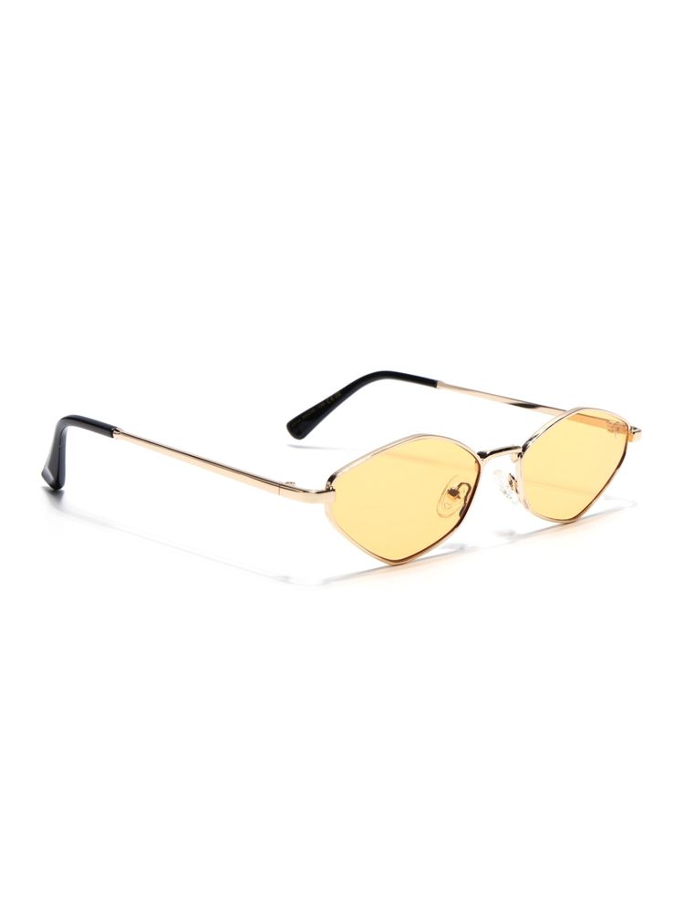 Voyage Hexagon Sunglasses for Men & Women (Yellow Lens|Golden Frame)-picture-2