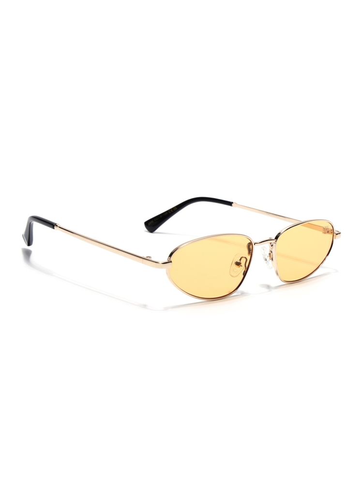 Voyage Oval Sunglasses for Men & Women (Yellow Lens|Golden Frame)-picture-23
