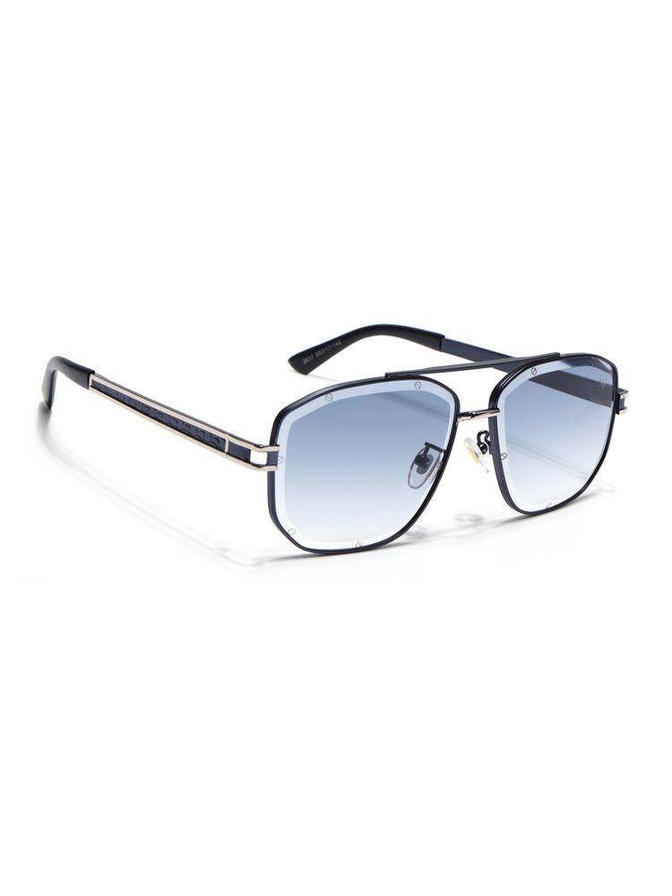 Voyage Wayfarer Sunglasses for Men & Women (Blue & Clear Lens|Blue & Silver Frame)-image-27