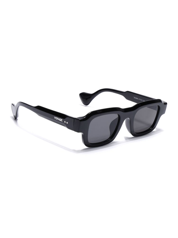 Voyage Rectangle Sunglasses for Men & Women (Black Lens|Black Frame)-picture-25