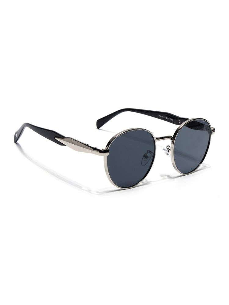 Voyage Round Sunglasses for Men & Women (Black Lens|Silver Frame)-image-32