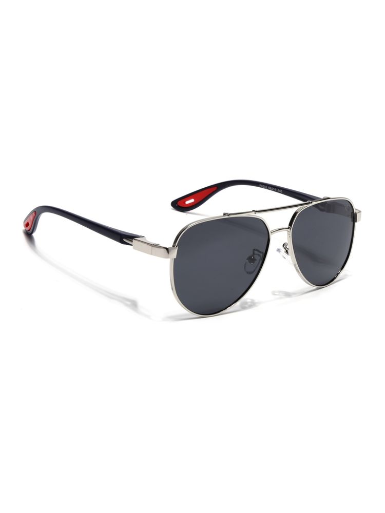 Voyage Aviator Sunglasses for Men & Women (Black Lens|Silver Frame)-picture-28