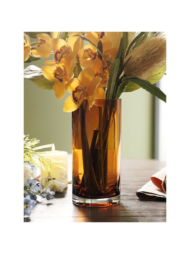 Pure Home + Living Dark Brown Cylindrical Glass Vase-image-4