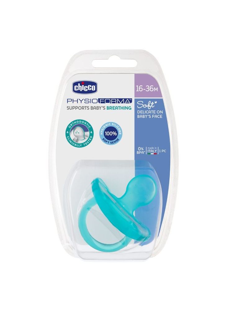 Chicco Physio Soft Silicone Soother (16-36m) - Blue