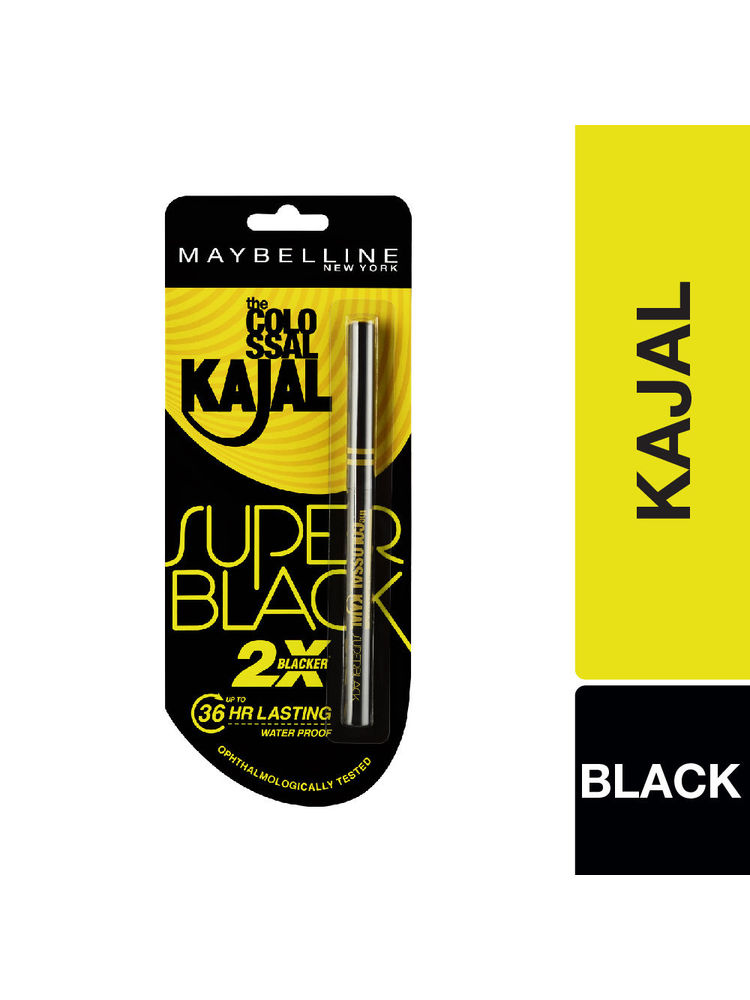 Maybelline New York Colossal Kajal Super Black, 2X Darker & 2X Colossal, Matte Finish Kajal