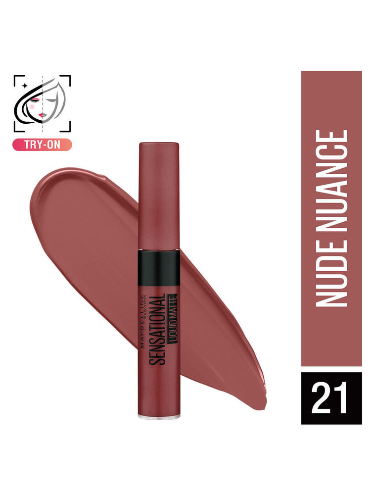 Maybelline New York Sensational Liquid Matte Lipstick, Long-lasting - 03 Flush It Red