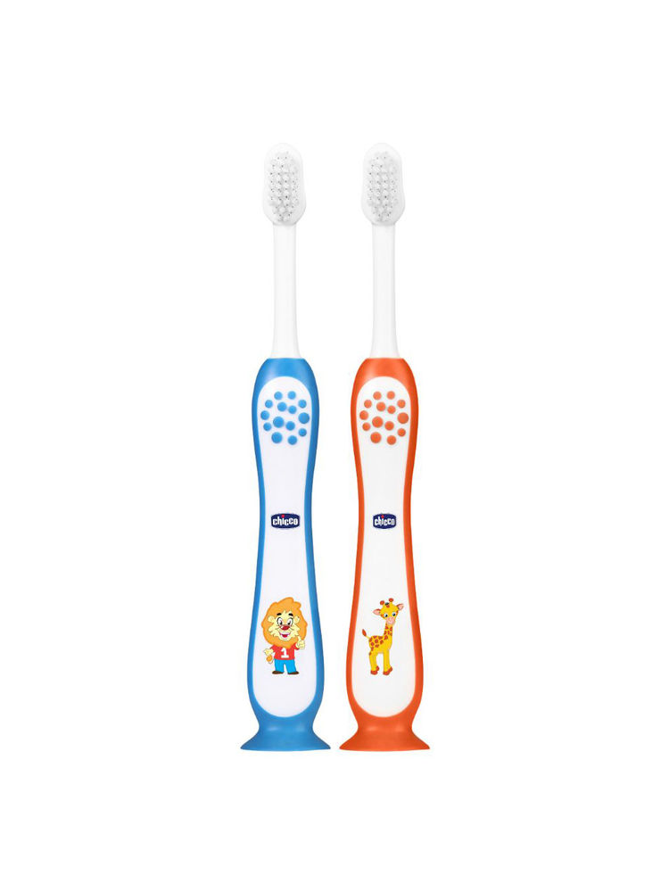 Chicco Toothbrush Set (Blue + Orange)-image-4
