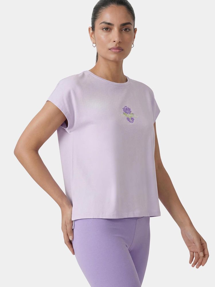 Enamor Women Sleeveless Crew Neck Cotton T-Shirt-image-5